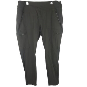 Athleta Headlands Hybrid Cargo II Tight Legging Pants Green Zip Pockets Size 24